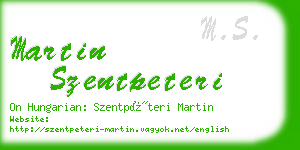 martin szentpeteri business card